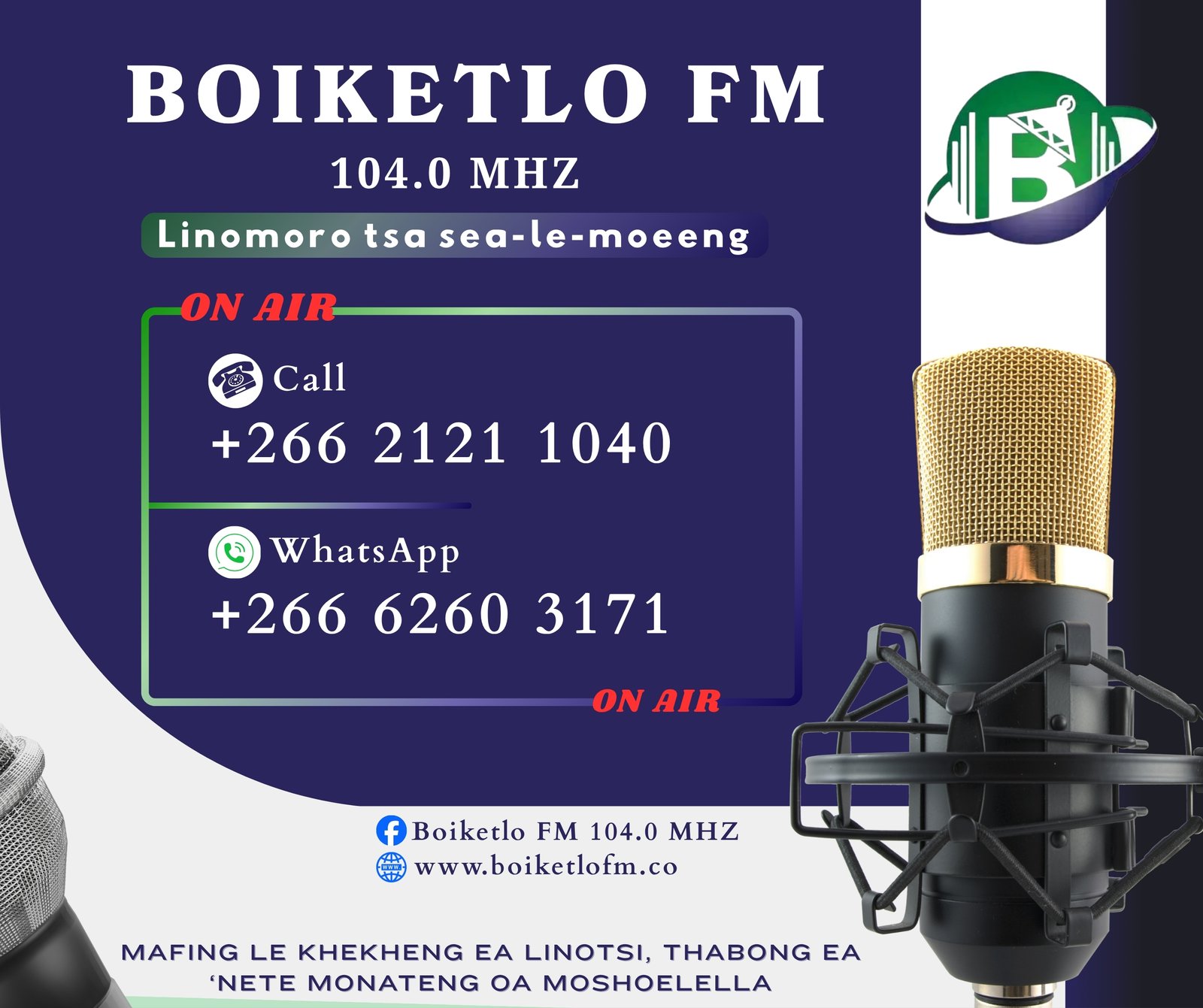 An informative contacts page